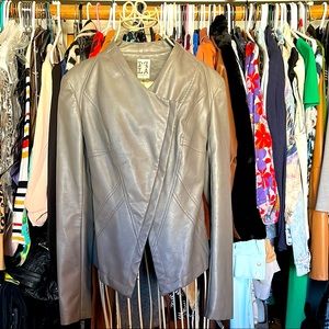 ppla faux leather gray jacket